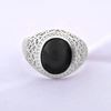 Picture of Black Onyx Cabochon Signet Ring Sterling Silver