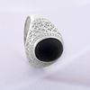 Picture of Black Onyx Cabochon Signet Ring Sterling Silver