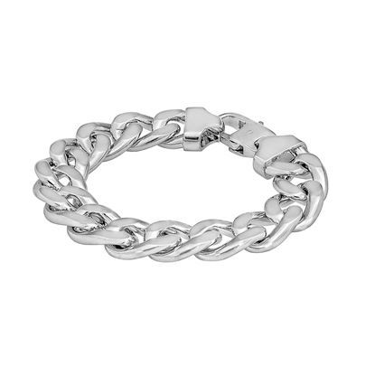 Picture of Chunky Cuban Chain Bracelet Rhodium Plated