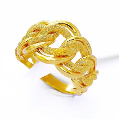 Picture of Chunky Double Link Chain Ring Band Gold Plated