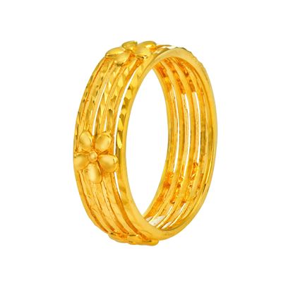 Picture of Multi Row Flower Ring Gold Plated