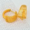 Picture of Wide Layered Band Hoop Earrings Gold Plated