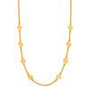 Picture of Gold Plated Chain Necklace with Flower Charms