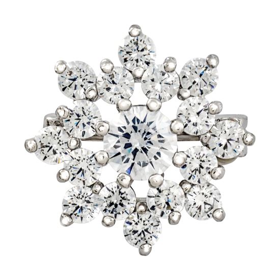 Picture of Dainty CZ Star Brooch Rhodium Plated