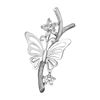 Picture of Butterfly On Twig Mini Brooch Rhodium Plated with CZ