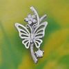 Picture of Butterfly On Twig Mini Brooch Rhodium Plated with CZ