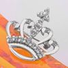 Picture of Princess Crown Mini Brooch Rhodium Plated with CZ