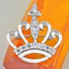 Picture of Princess Crown Mini Brooch Rhodium Plated with CZ