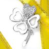 Picture of Four-Leaf Clover Mini Brooch Rhodium Plated with CZ