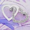 Picture of Entwined Double Hearts Mini Brooch Rhodium Plated with CZ