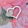 Picture of Heart In Love Mini Brooch Rhodium Plated with CZ