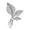 Picture of Three Tropical Leaves Mini Brooch Rhodium Plated with CZ