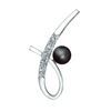 Picture of Synthetic Tahitian Pearl Mini Brooch Rhodium Plated with CZ