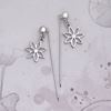 Picture of Seven-petal Flower Dangle Hijab Scarf Pins Rhodium Plated