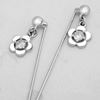 Picture of Mini Turnera Flower Dangle Hijab Scarf Pins Rhodium Plated with CZ