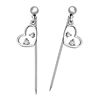 Picture of Mini Love Dangle Hijab Scarf Pins Rhodium Plated with CZ