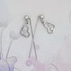 Picture of Mini Love Dangle Hijab Scarf Pins Rhodium Plated with CZ