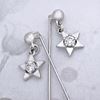 Picture of Mini Star Dangle Hijab Scarf Pins Rhodium Plated with CZ