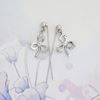 Picture of Hollow Three Leaves Dangle Hijab Scarf Pins Rhodium Plated with CZ