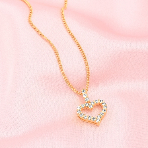 open heart gold plated necklace