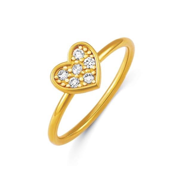 Show details for Petite Pave Heart Ring Gold Plated heart ring gold plated