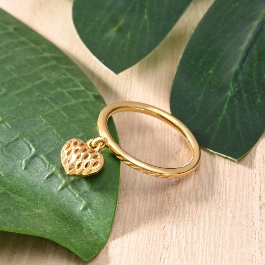 gold plated heart ring