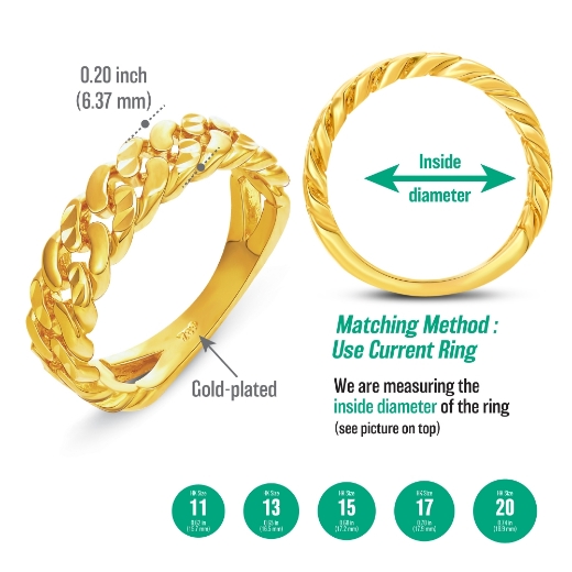 small curb chain ring measurement