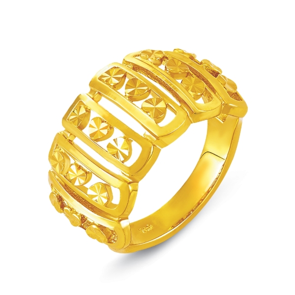 Show details for Love Heart Vertical Bar Link Ring Gold Plated Love Heart Bar Link Ring