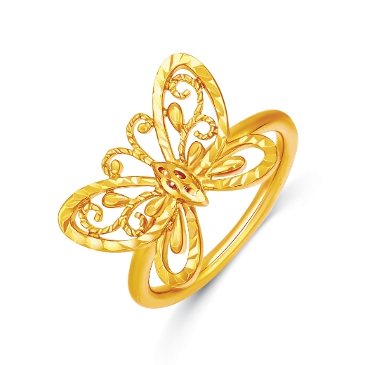 Bold Butterfly Ring Gold