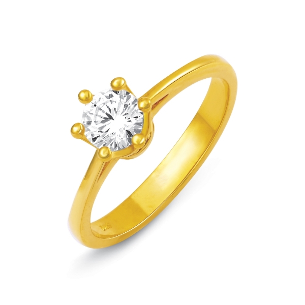 Show details for Crown Solitaire Ring Gold Plated Crown Solitaire Ring