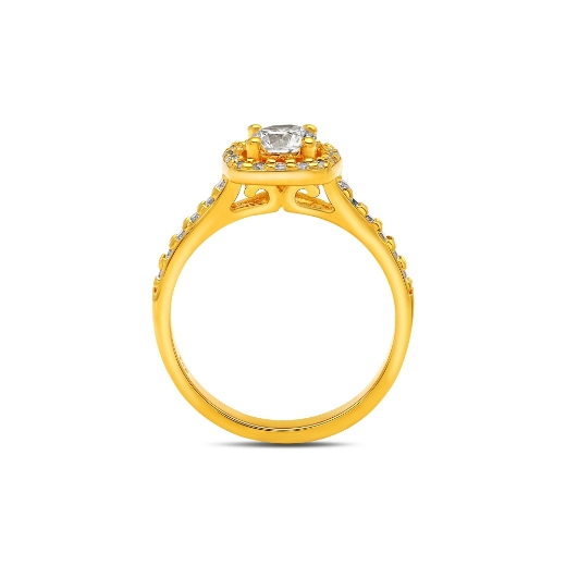 Gold plated halo engagement ring