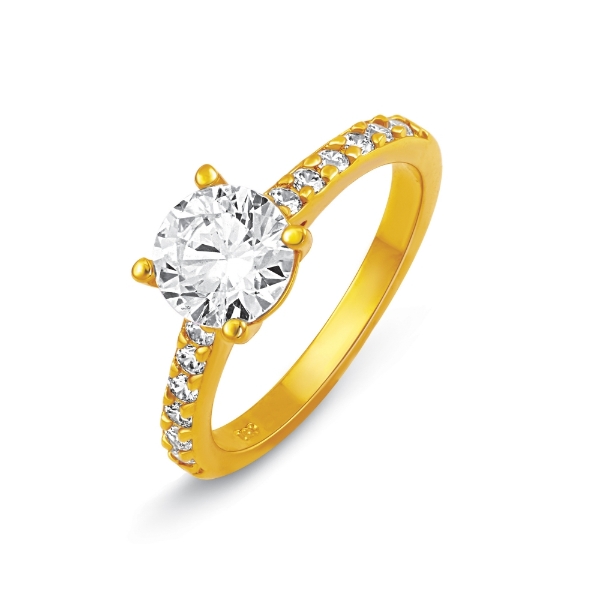 Show details for Classic Solitaire Engagement Ring Gold Plated Brilliant engagement ring gold plated