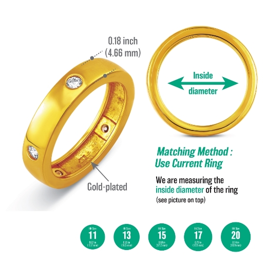 cz bezel ring measurement