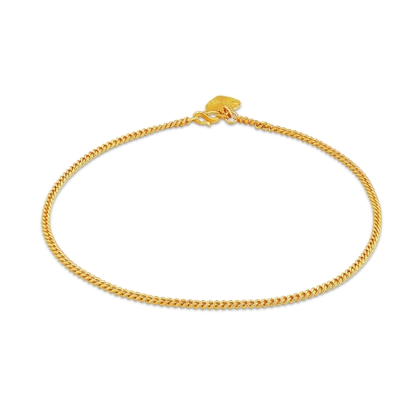 Show details for Heart Curb Chain Anklet Gold Plated Heart Curb Chain Anklet