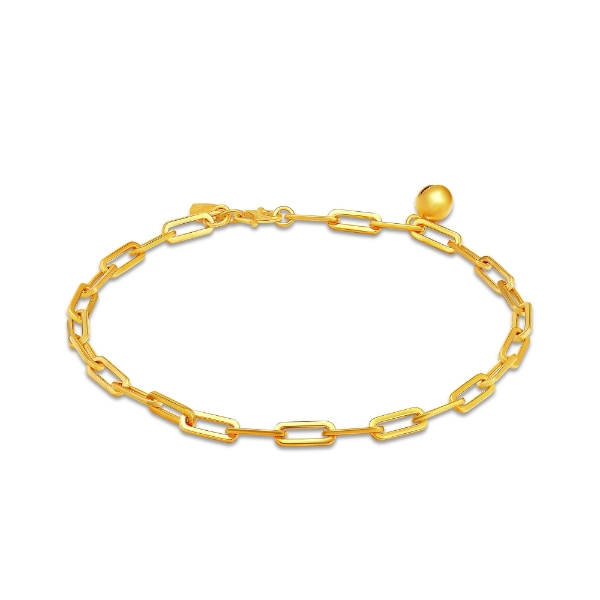 Show details for Paperclip Chain Anklet Gold Plated classic paperclip anklet gold plated