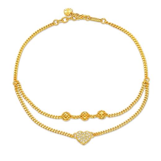 gold plated heart anklet