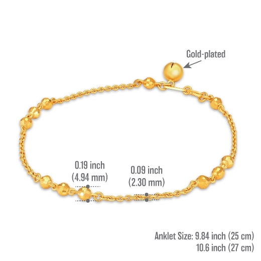 triple bead anklet measurement