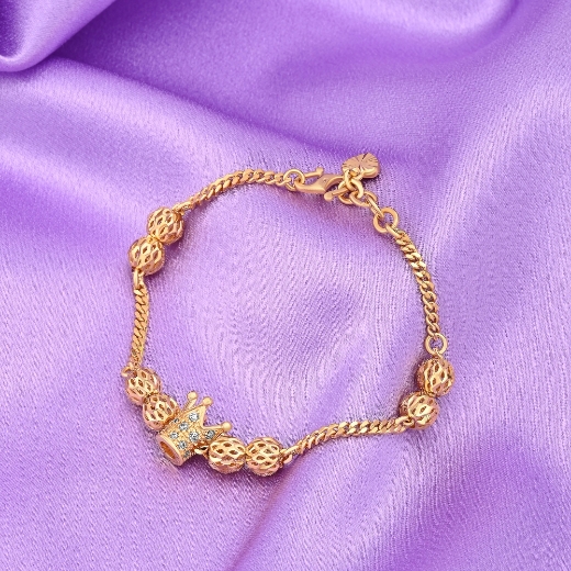 gold plated bracelet with crown