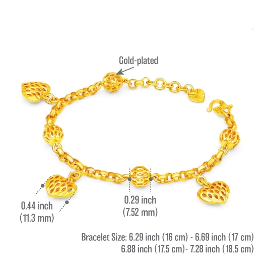 gelang plain heart measurement