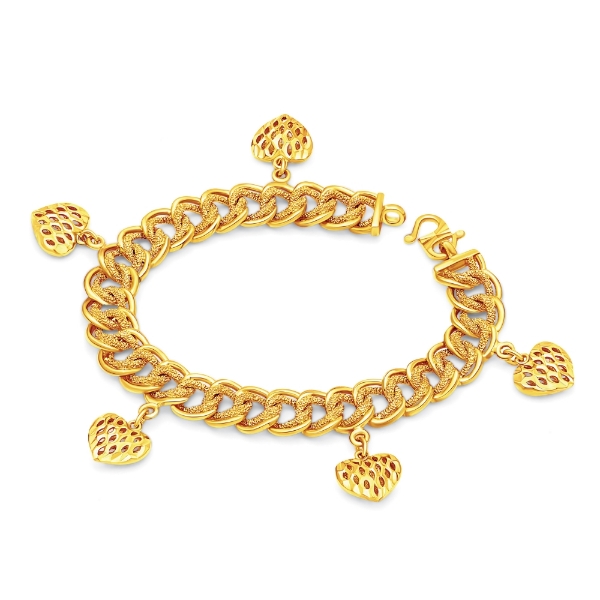 Show details for Heart Double Link Chain Bracelet Gold Plated (Coco Love) Coco Love Double Link Bracelet