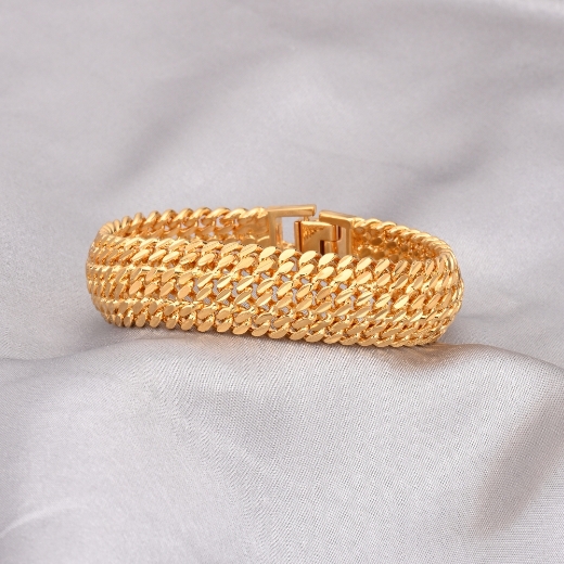 bold gold plated curb bracelet