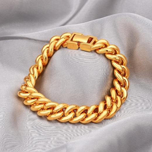 thick gold plated curb bracelet