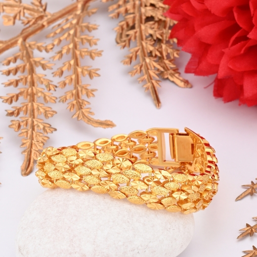 gold plated layered link bracelet