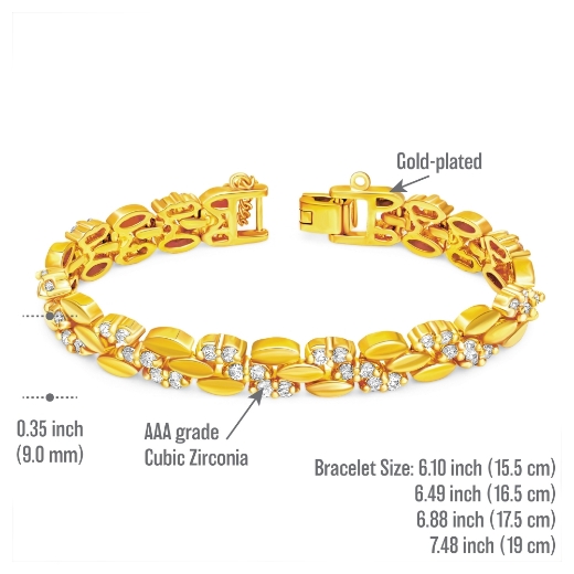 cz mini oval link bracelet measurement