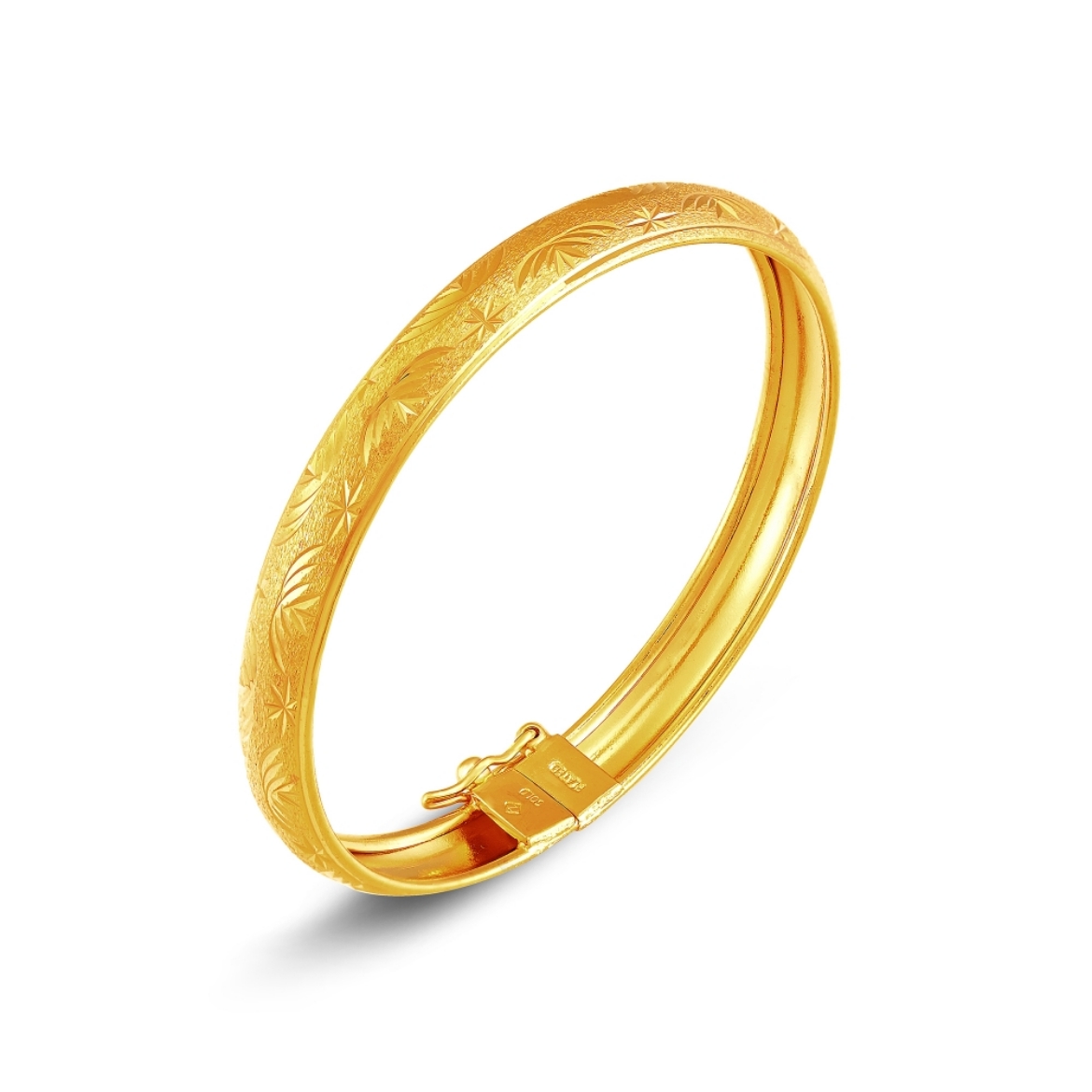 Classic Floral Bangle Gold Plated