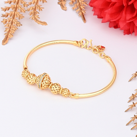 bead bangle gold plated