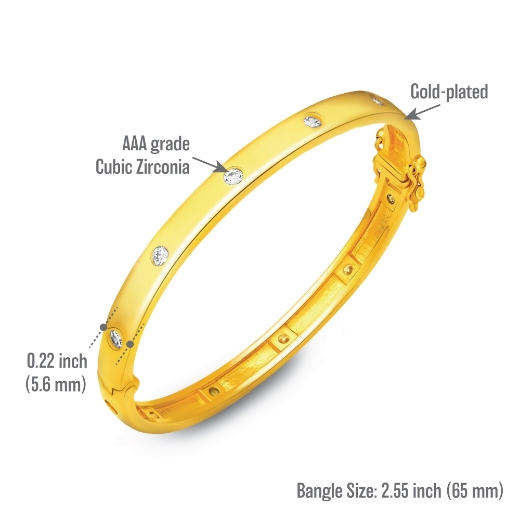 simple cz bangle measurement 65mm