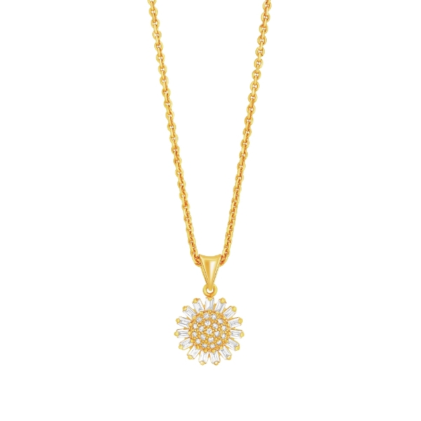 Show details for Sunshine Necklace, Blazing Sun with Chain Gold Plated sunshine necklace