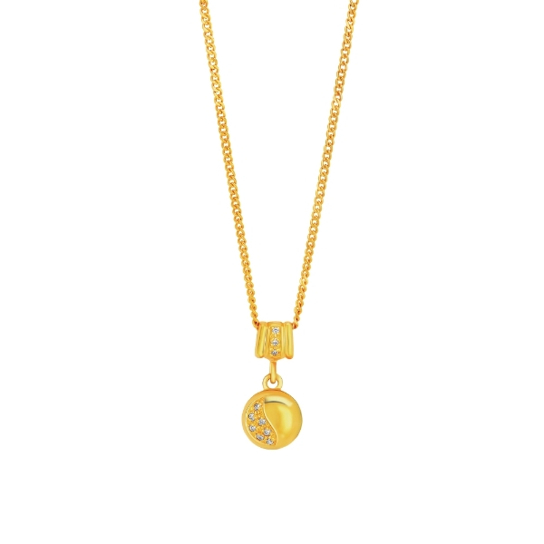 Show details for CZ Circle Pendant Necklace Gold Plated CZ Circle Necklace