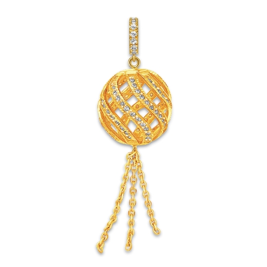 CZ Ball Tassel Chain Pendant